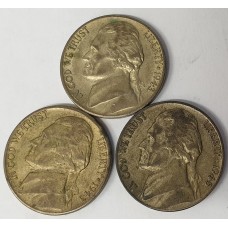 UNITED STATES OF AMERICA 1943 S and 1945 . ONE 1 DIME . 3 COINS